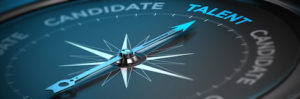 Image suitable for illustration of a recruitment agency or talent acquisition. Abstract compass